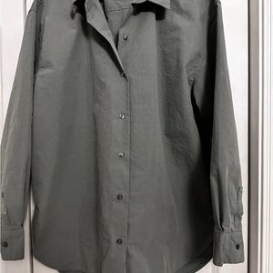 Calia by Carrie Underwood Oversized Collared Green Shirt/Top New Long Sleeves L